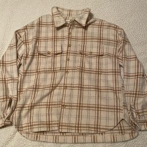 Boutique Plaid Lumbershacket brownish tan